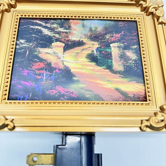 Thomas Kinkade Painter of Light Spring Gate Framed Reproduction Night Light NIB - Picture 2 of 13